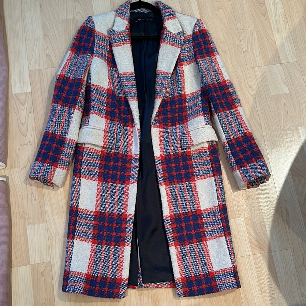 Rare plaid wool coat XS  Zara London